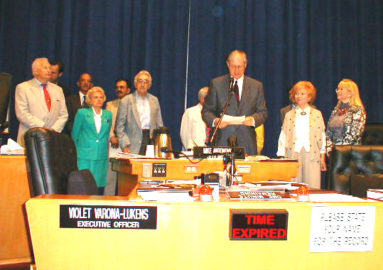 Supervisor Mike Antonovich reads the proclamation