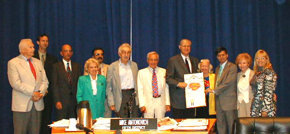 Honored guests at the Superman Week Ceremony, July 10, 2001