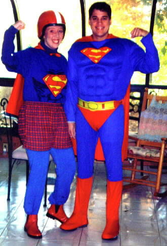 Janet and Eddie Caro as Lucy and Superman (George Reeves)