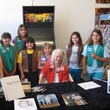 Young fans greet Noel.
