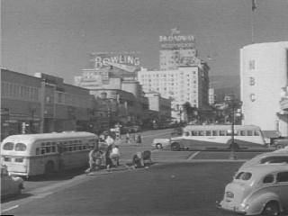 Street scene from "Czar of the Underworld," 1951.