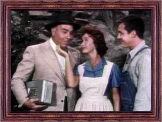 Ben Welden, Noel Neill, and Jack Larson in a scene from "Disappearing Lois"