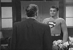 Superman confronts Burt Burnside and destroys the revealing negative with his x-ray vision.